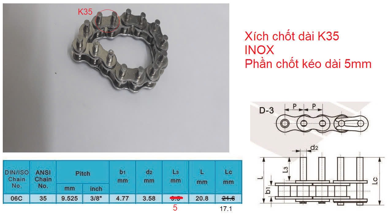gia công theo bản vẽ xích bước 9.5